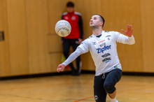 Vöcklabruck-Zuspieler Elias Walchshofer und sein Team ziehen als Grunddurchgangssieger ins Final3 ein. (Foto: ÖFBB/Erwin Pils)